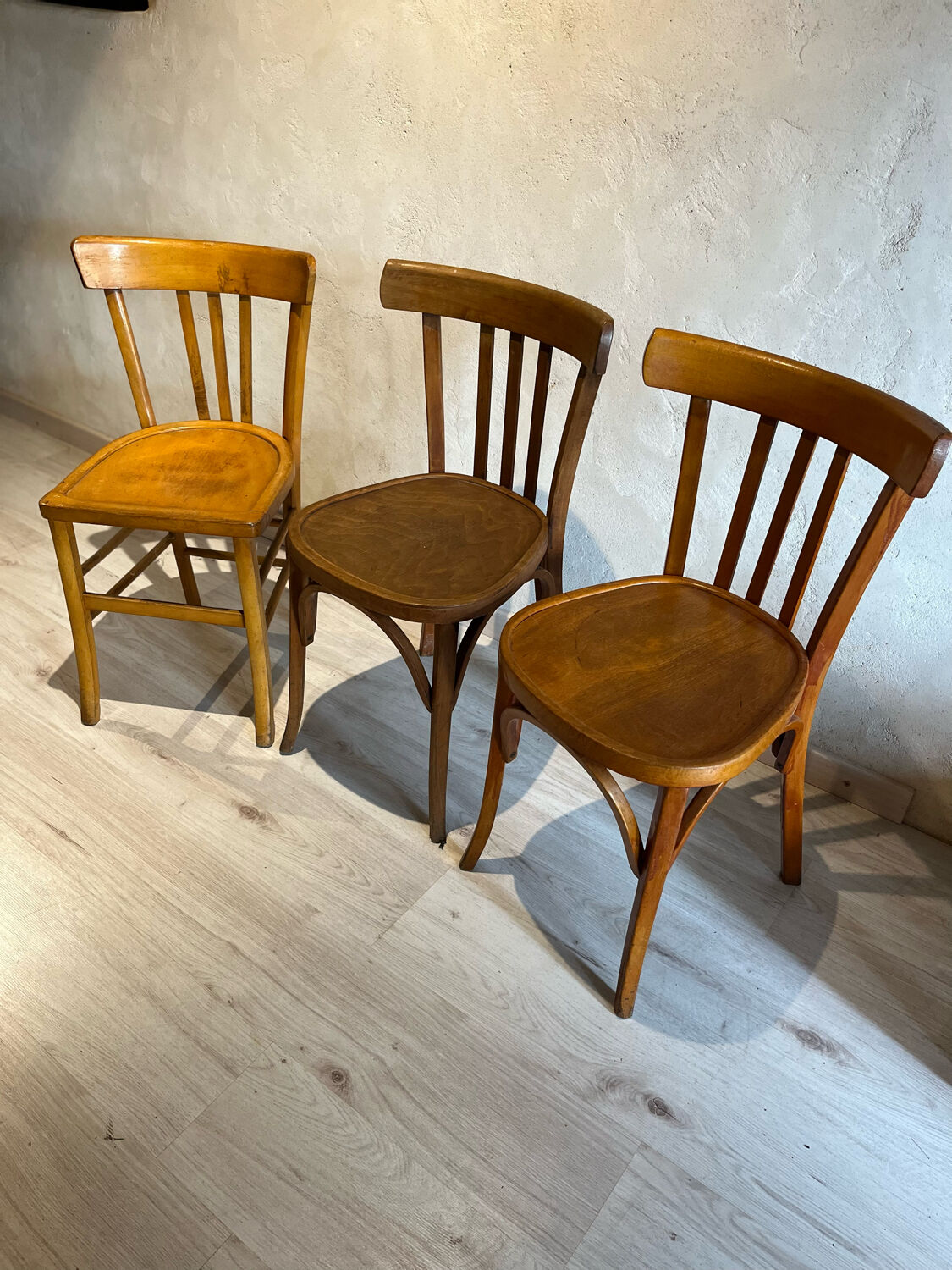 Set of 3 bistro chairs 1950/60