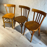 Set of 3 bistro chairs 1950/60
