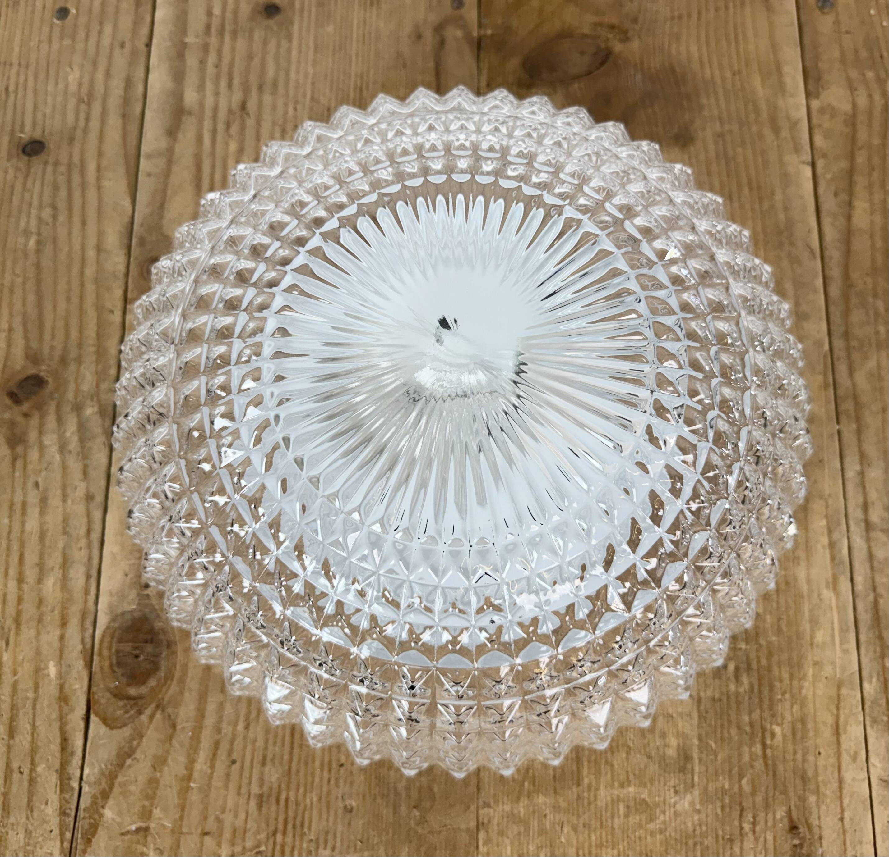 Vintage Glass Wall or Ceiling Light, 1970s