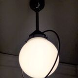 Art Deco aluminium and globe ceiling light