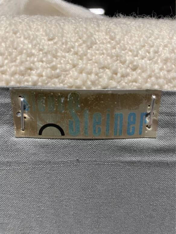 Prism armchair by Joseph-André Motte, Lelièvre fabric.