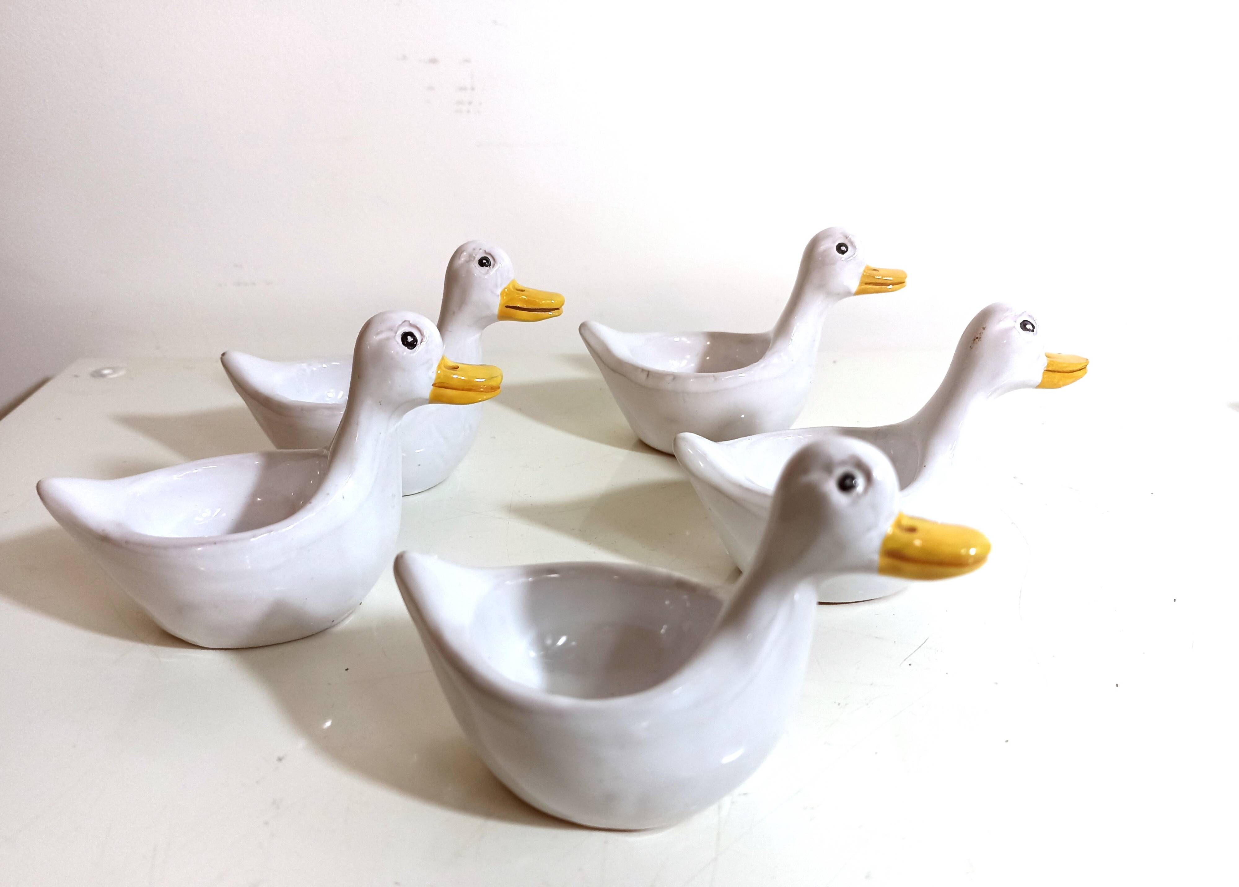 Lot de 5 coquetiers canard vintage