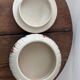 Vintage lot of two shabby chic candy jars hand-decorated.