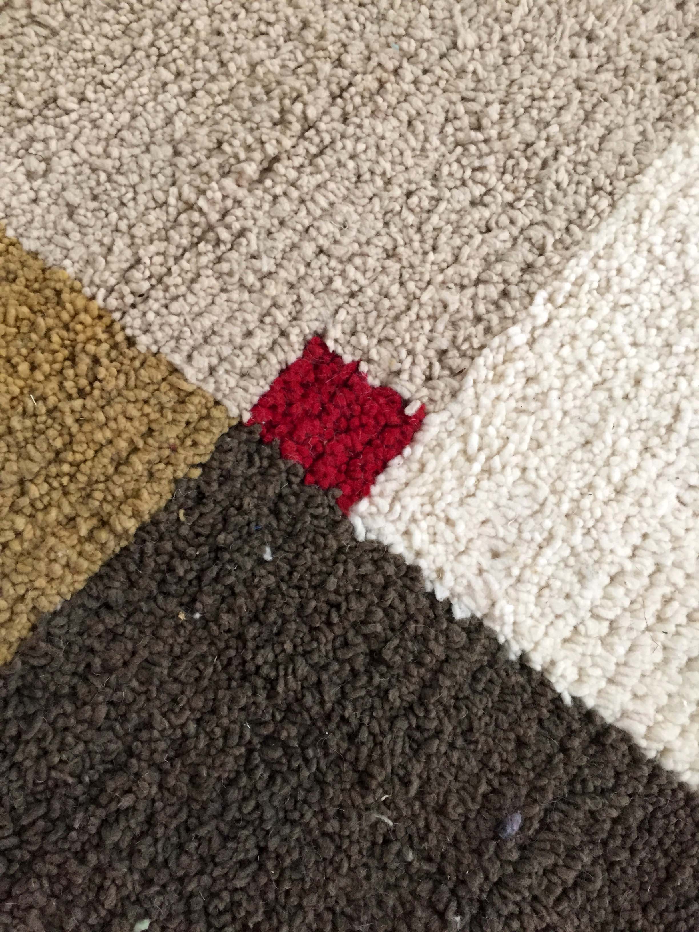 Moroccan Berber boujaad ecru carpet with colorful patterns 255x175cm