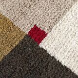 Moroccan Berber boujaad ecru carpet with colorful patterns 255x175cm