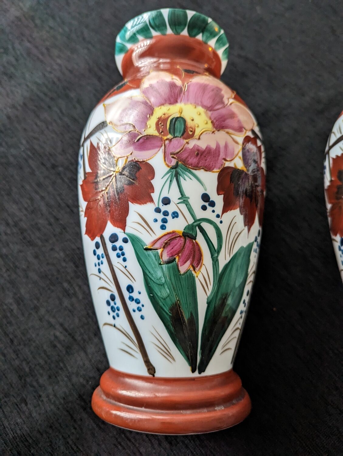 Pair of opaline vase