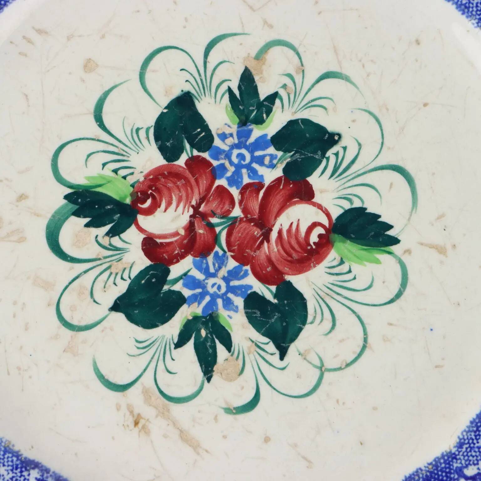 Antique ceramic plate from Mondovì, Italy, 19th century