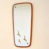 Scandinavian Mirror 60s teak 34x73cm