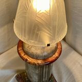 Art Deco marble and glass lamp, 1920s-30s