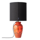 Ceramic table lamp Dutch Orange Gouda “Tokio”, 1970s, black linen shade