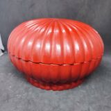 old Chinese wooden candy box red lacquer in good condition