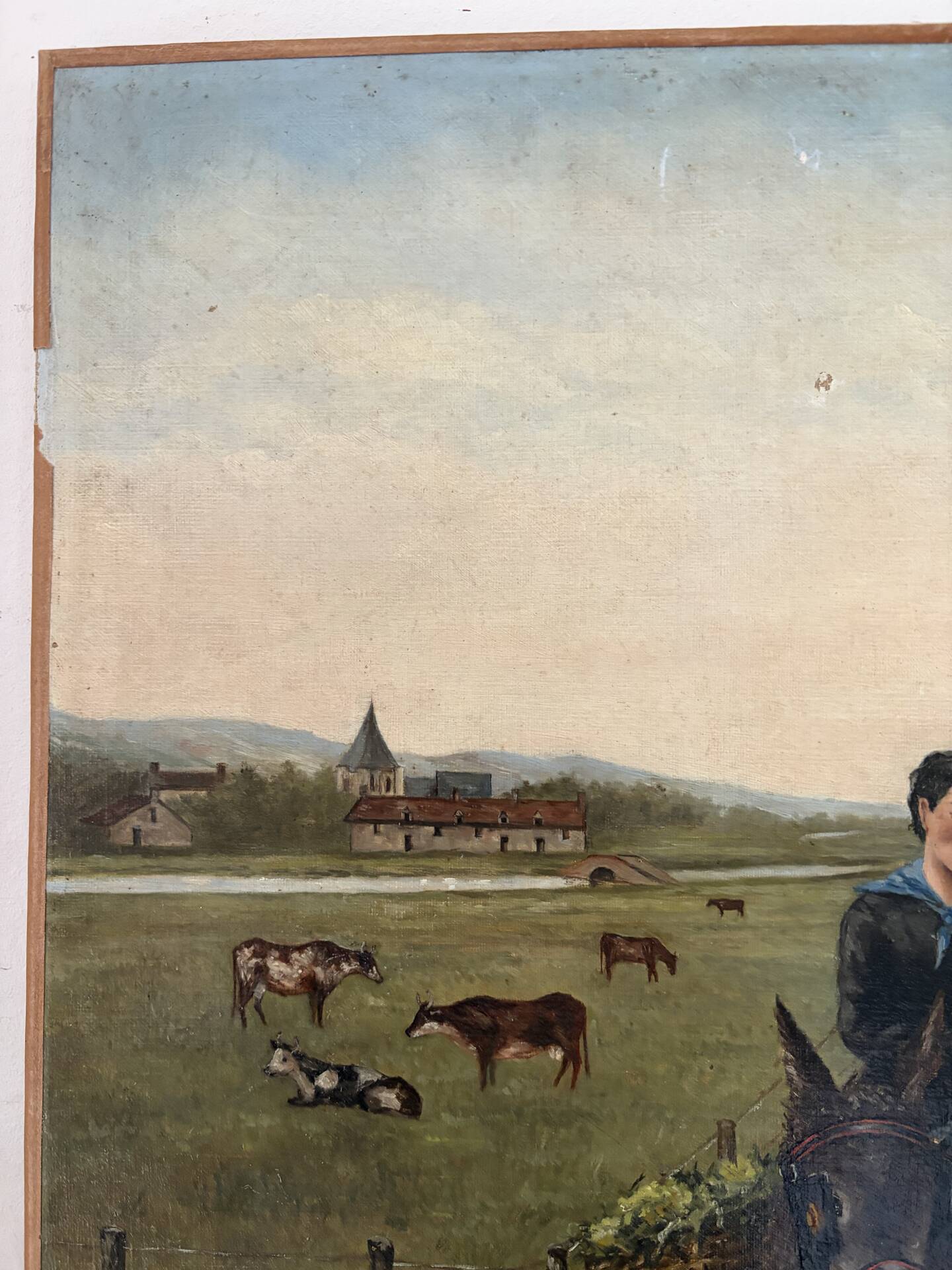 Woman with Donkey, oil on canvas signed 1886