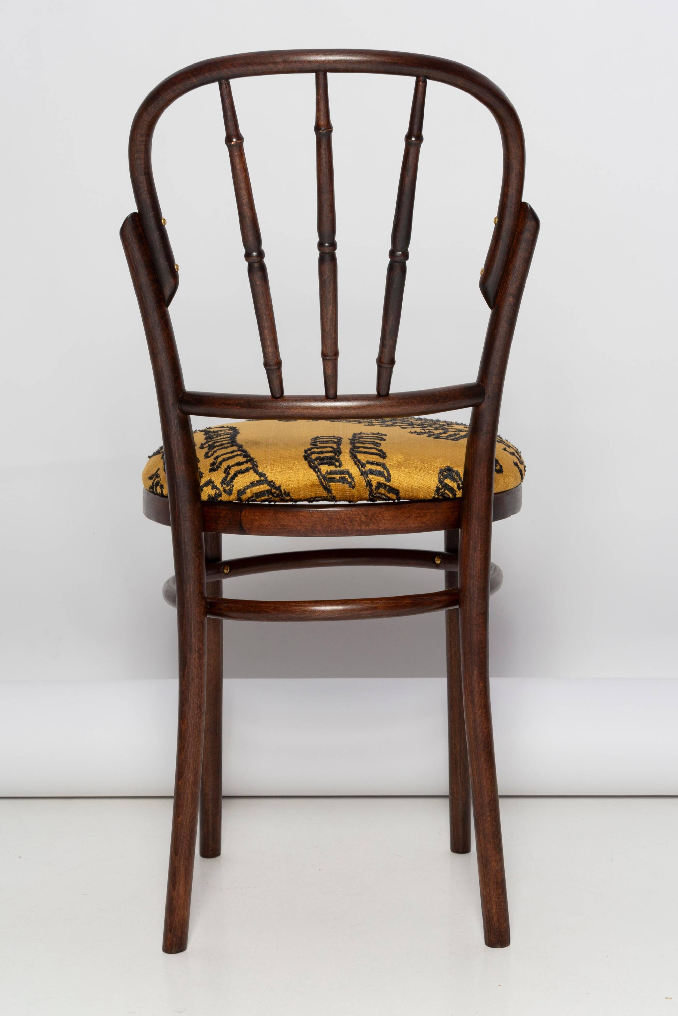 Vintage beige velvet chair Tiger Dedar, Fameg factory, Poland, 1960s