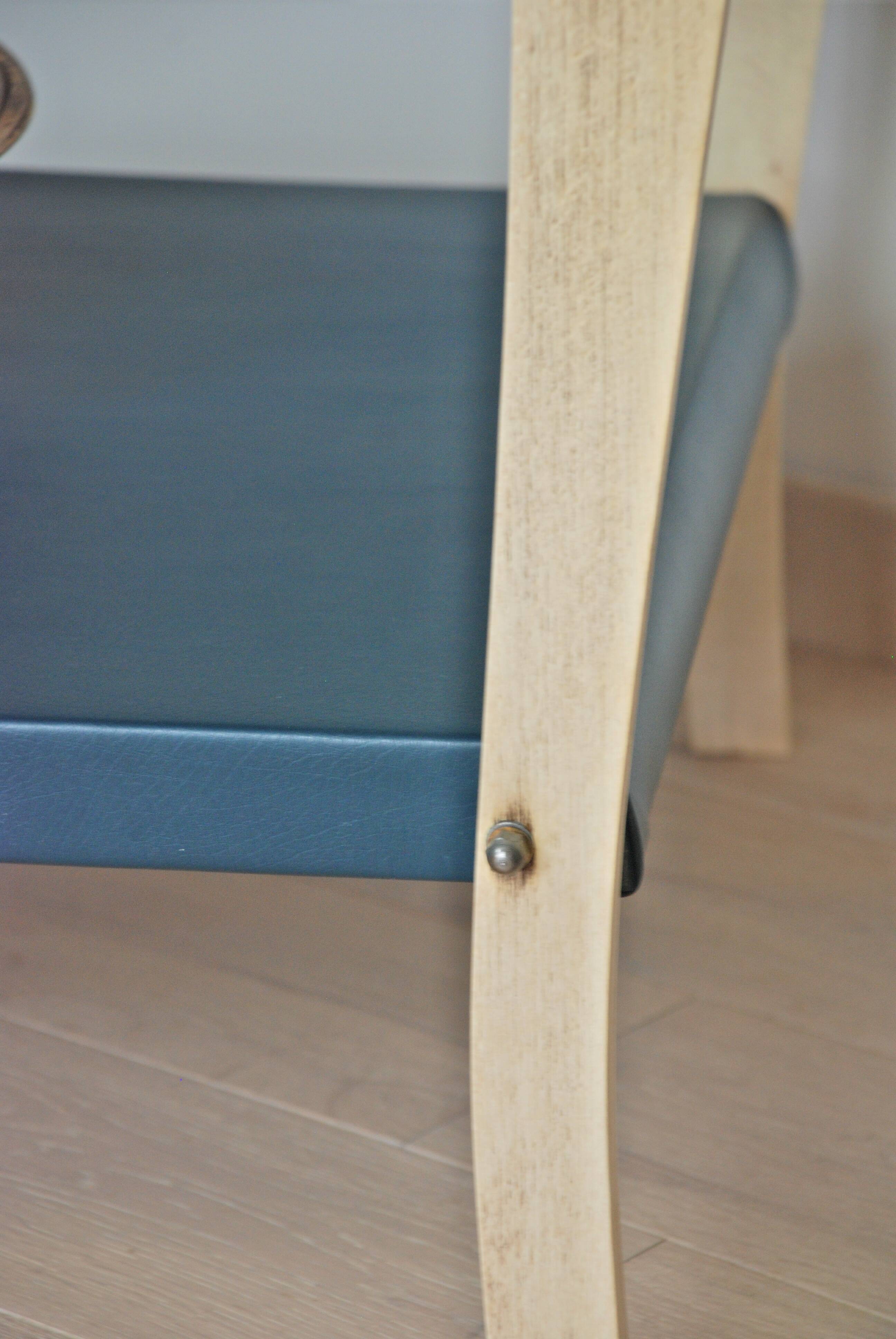 Art Deco trolley 50s wood and petrol blue