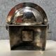 Atypical shaped centerpiece in silver and ebony metal Art Deco era
