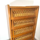 Vintage rattan chest of drawers