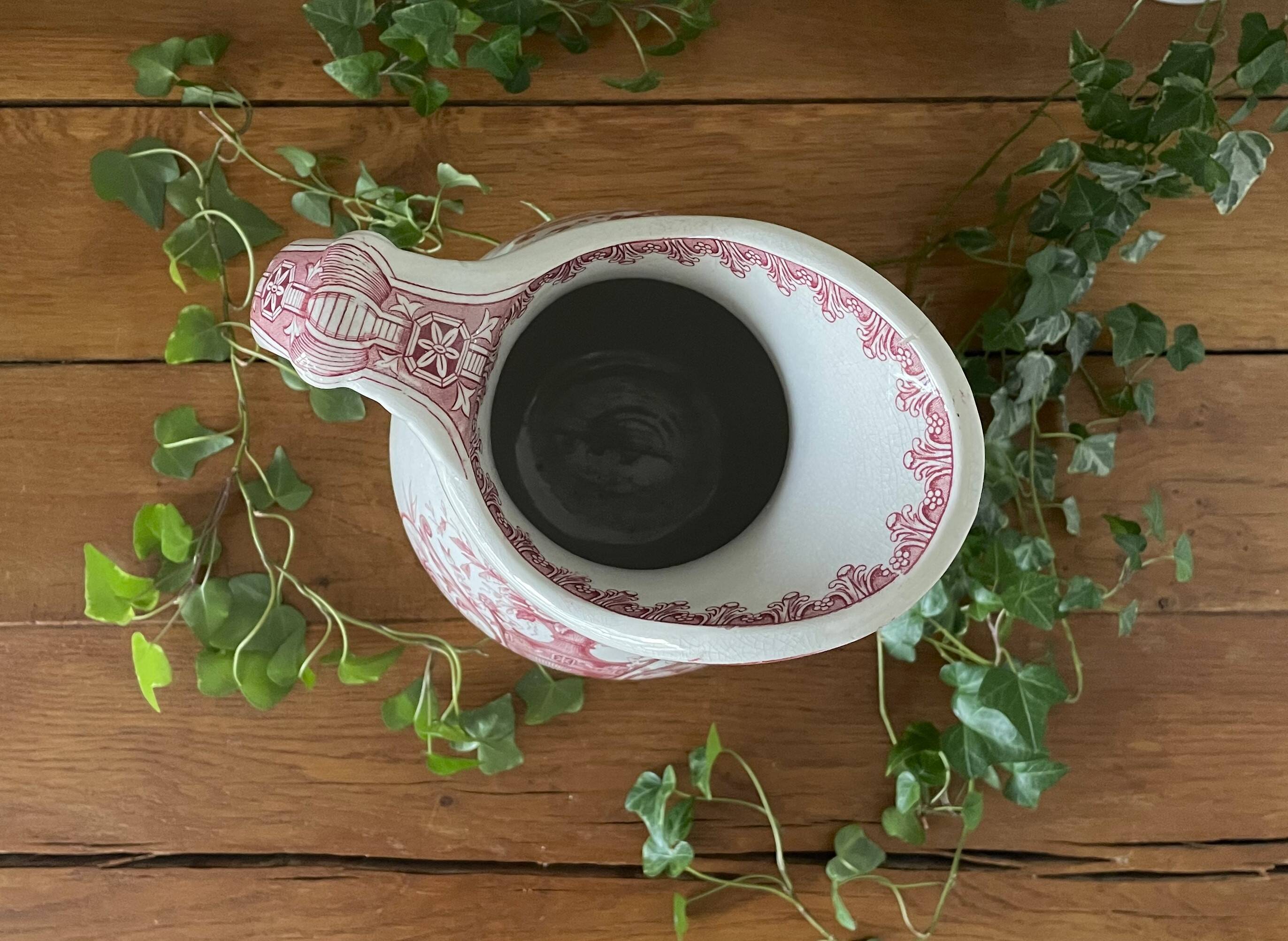 Antique earthenware pitcher from Boch Frères La Louvière