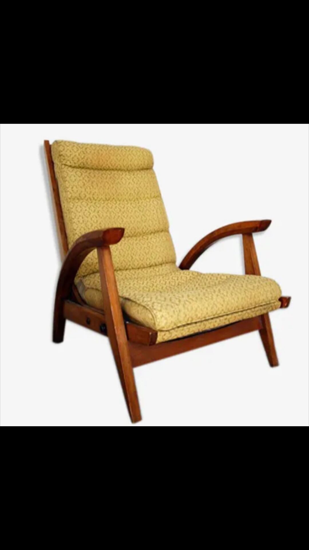 Vintage yellow wood rocking chair