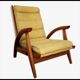 Fauteuil bascule vintage bois jaune