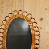 Rattan mirror circa 1960 41x60cm