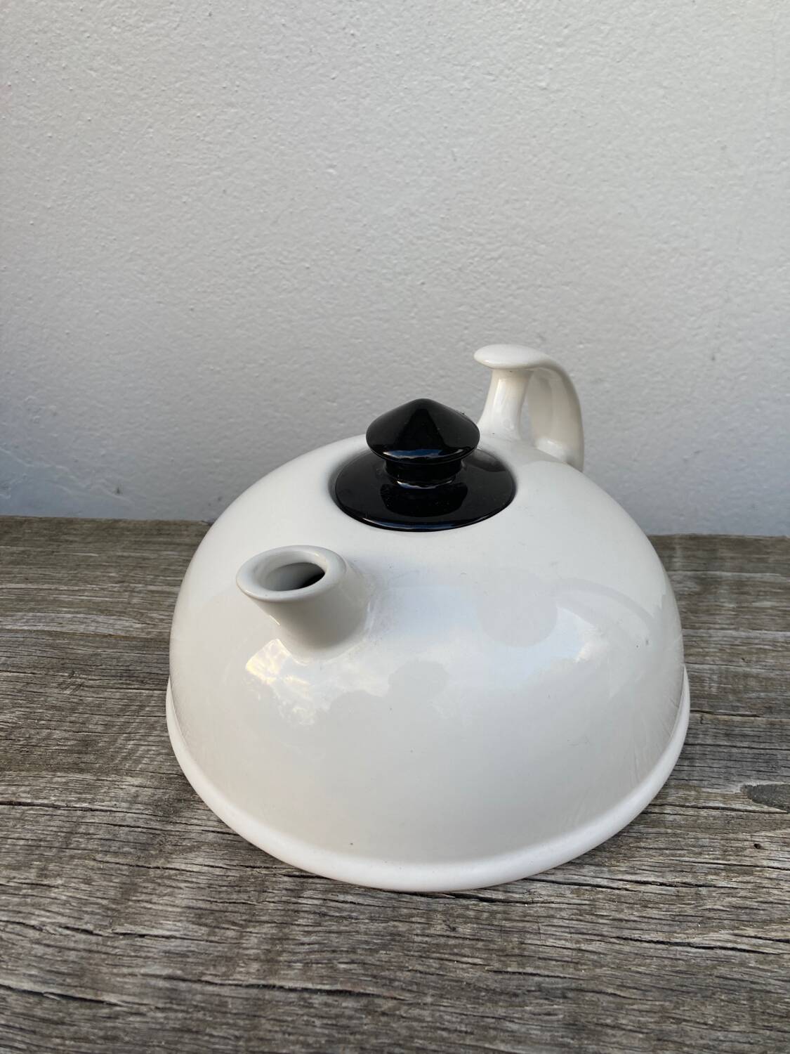 Postmodernist white ceramic teapot