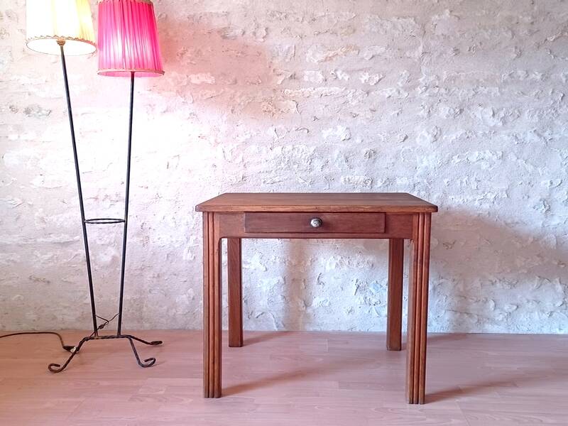 Art Deco desk or side table from the 1930s, vintage, solid wood