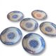 Set of 6 plates Terre de fer St Amand & Hamage, Jardinière blue model.