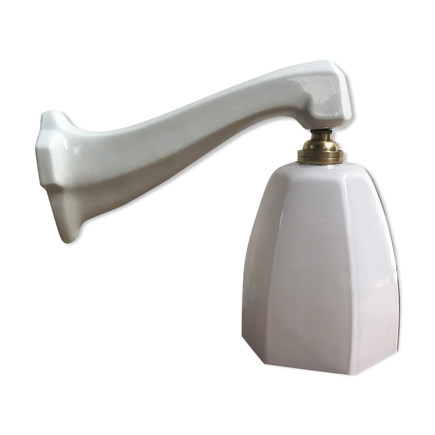 Art deco porcelain and opaline sconce