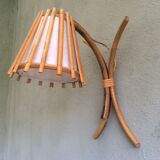 Pair of wall light rattan vintage 1960