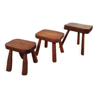 set of 3 brutalist stools