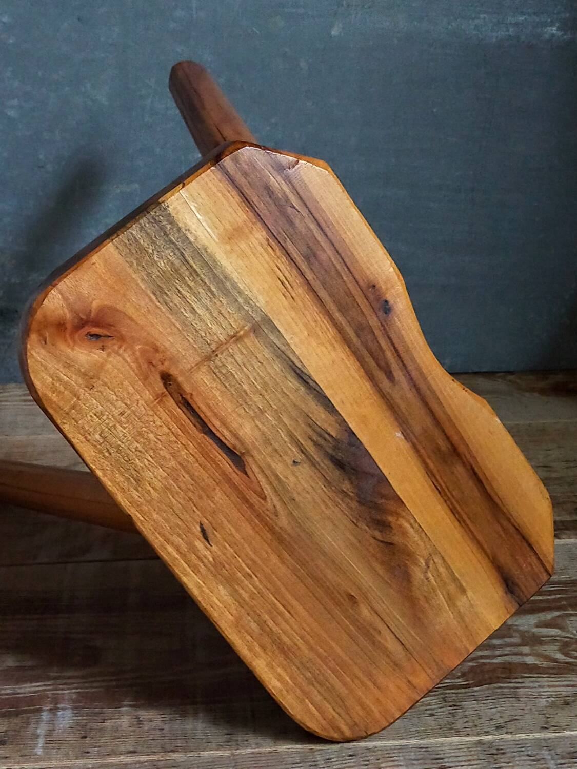 Solid wood tripod stool from the 50s