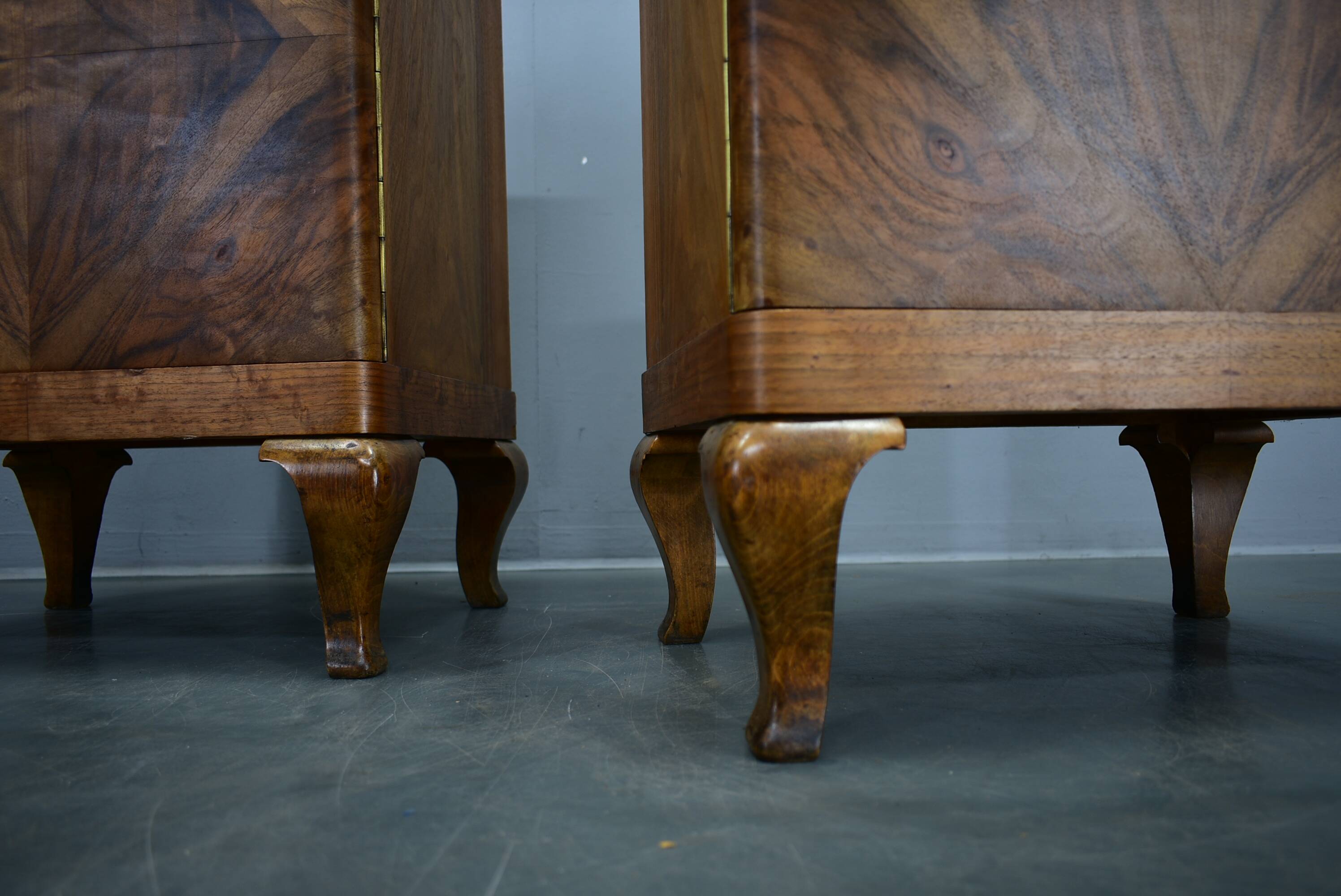 1932s pair of art deco bedside tables, Czechoslovakia