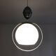 White opaline hanging lamp rises and drops vintage 1930 57cm