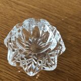 3 cut glass candle holders