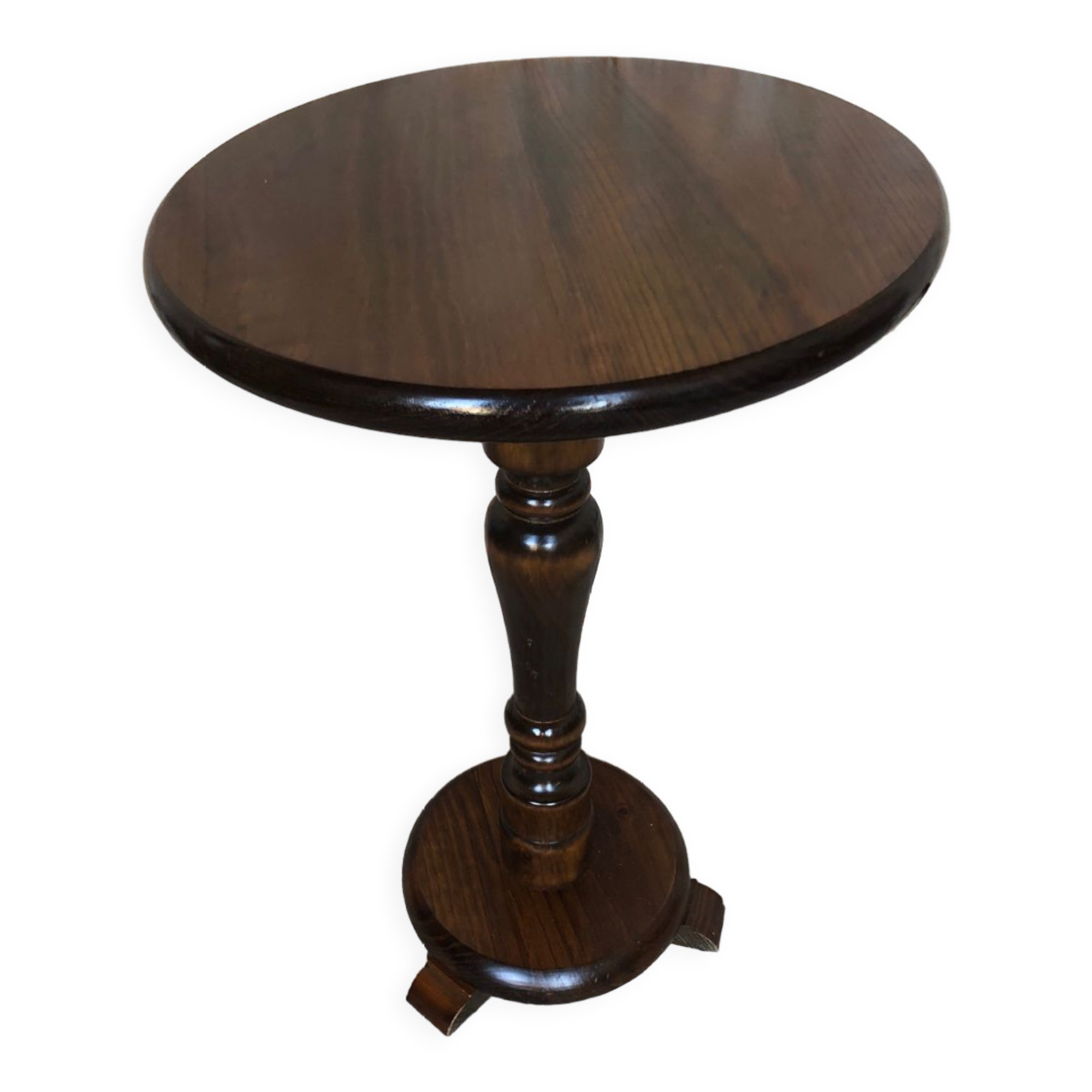 Fifth wheel side table vintage round wood