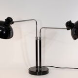 Double desk lamp, Bauhaus, by Christian Dell, model 6660 Super, original edition Kaiser Idel