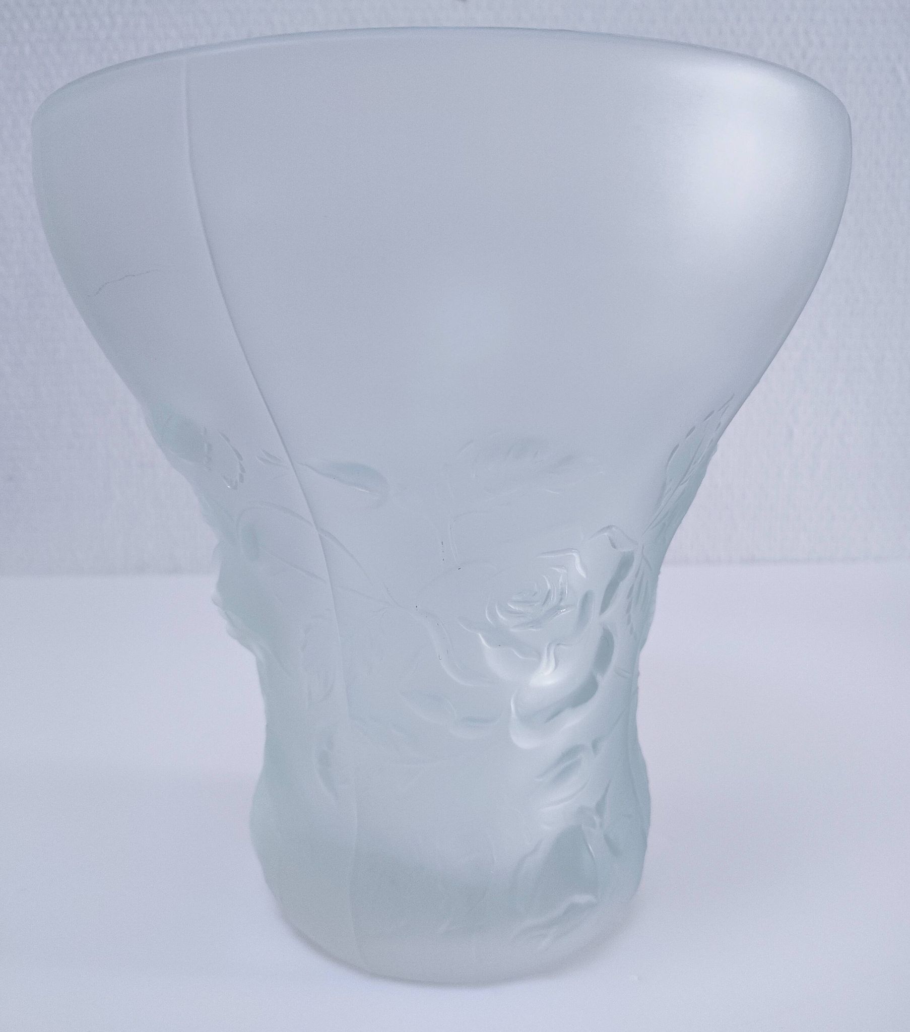 Josef Inwald glass vase with rose decoration H. 20 cm