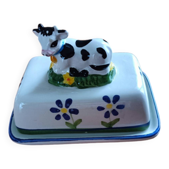 Mini vintage cow butter dish