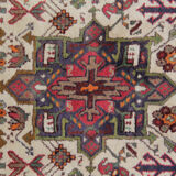 Handwoven Traditional Persian Runner Long Rug Red Beige Wool Carpet 94x445cm