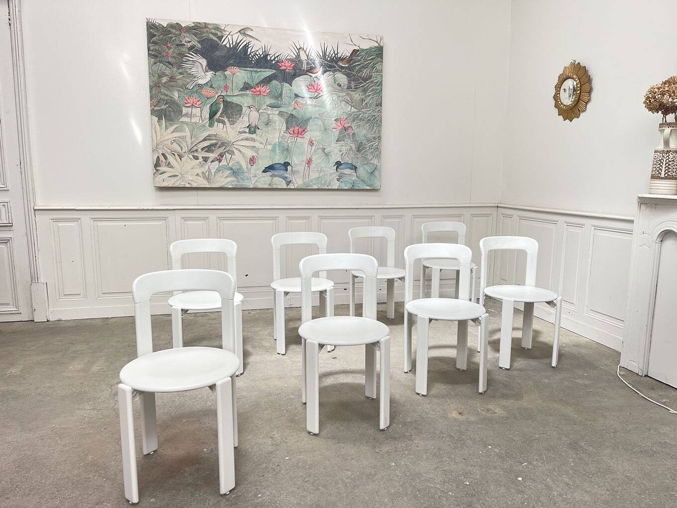 Set of off-white vintage chairs