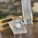 Salière poivrier en verre et bouton de nacre