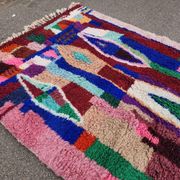 Grand tapis berbère marocain multicolore 350x200 cm – motifs géométriques