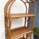 Antique rattan bookcase