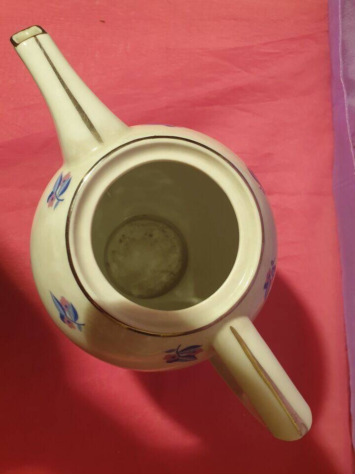 Coffee service 13 pieces Limoges Unique Letourneur Salmon pretty model