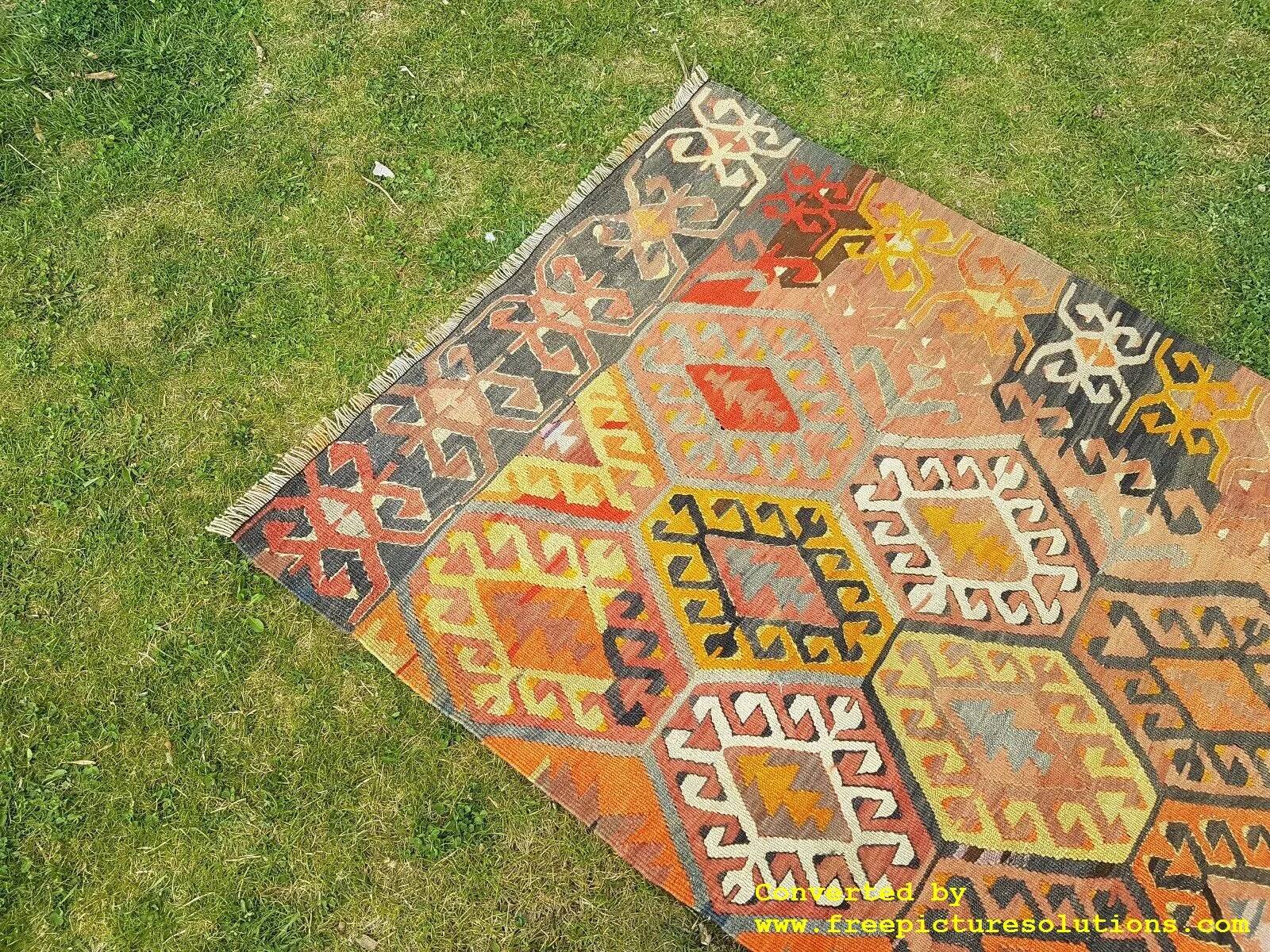 Vintage Turkish hallway rug 92x273 cm