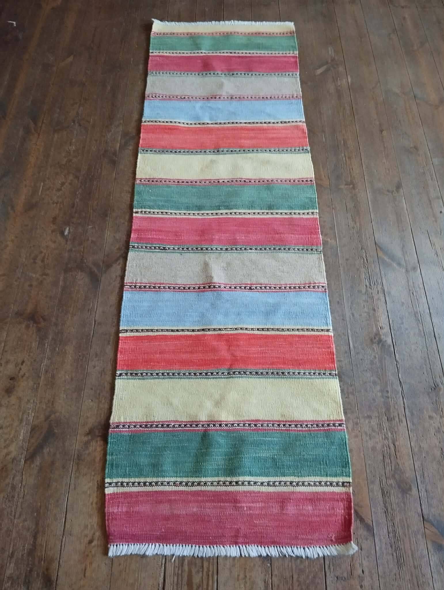 Handmade Qashqaï hallway rug 186x57cm