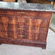 LOUIS XVI COMMODE IN MAHOGANY WITH 3 DRAWERS FROM THE 19TH CENTURY