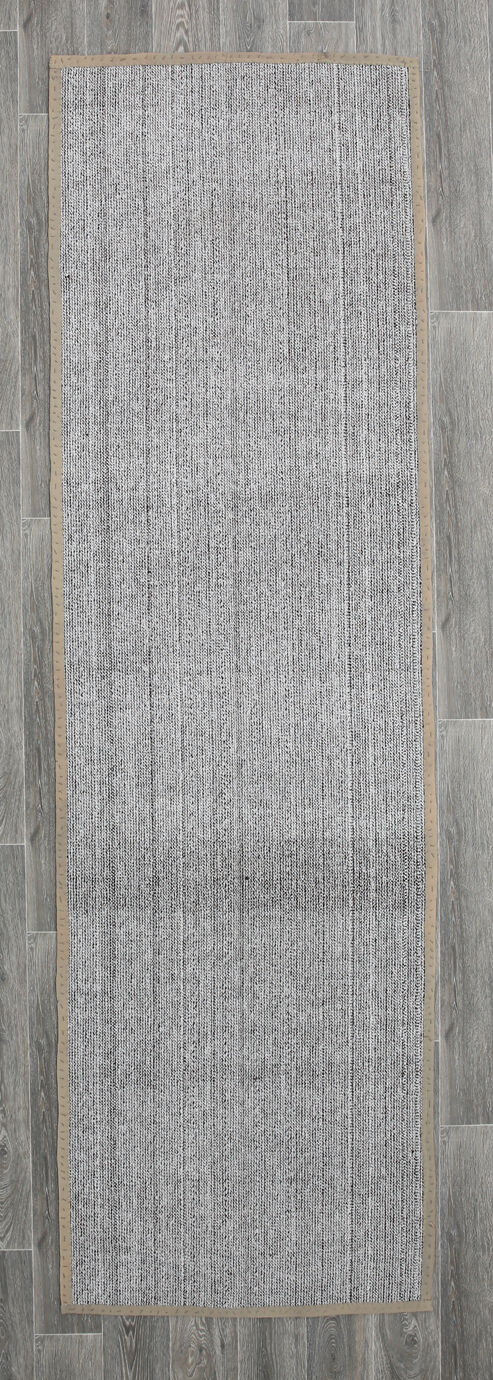 3x10 White Black Turkish Runner Rug 92x310Cm