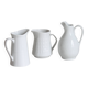 3 old French pitchers in white ceramic