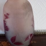 Magnificent pair of glass paste vases signed LEGRAS ruby model
